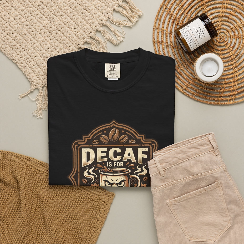 Decaf Is For Quitters Coffee T-Shirt — Funny Coffee Lover Tee