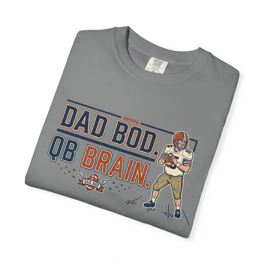 Dad Bod, QB Brain Football T-Shirt — Funny Dad Football Tee