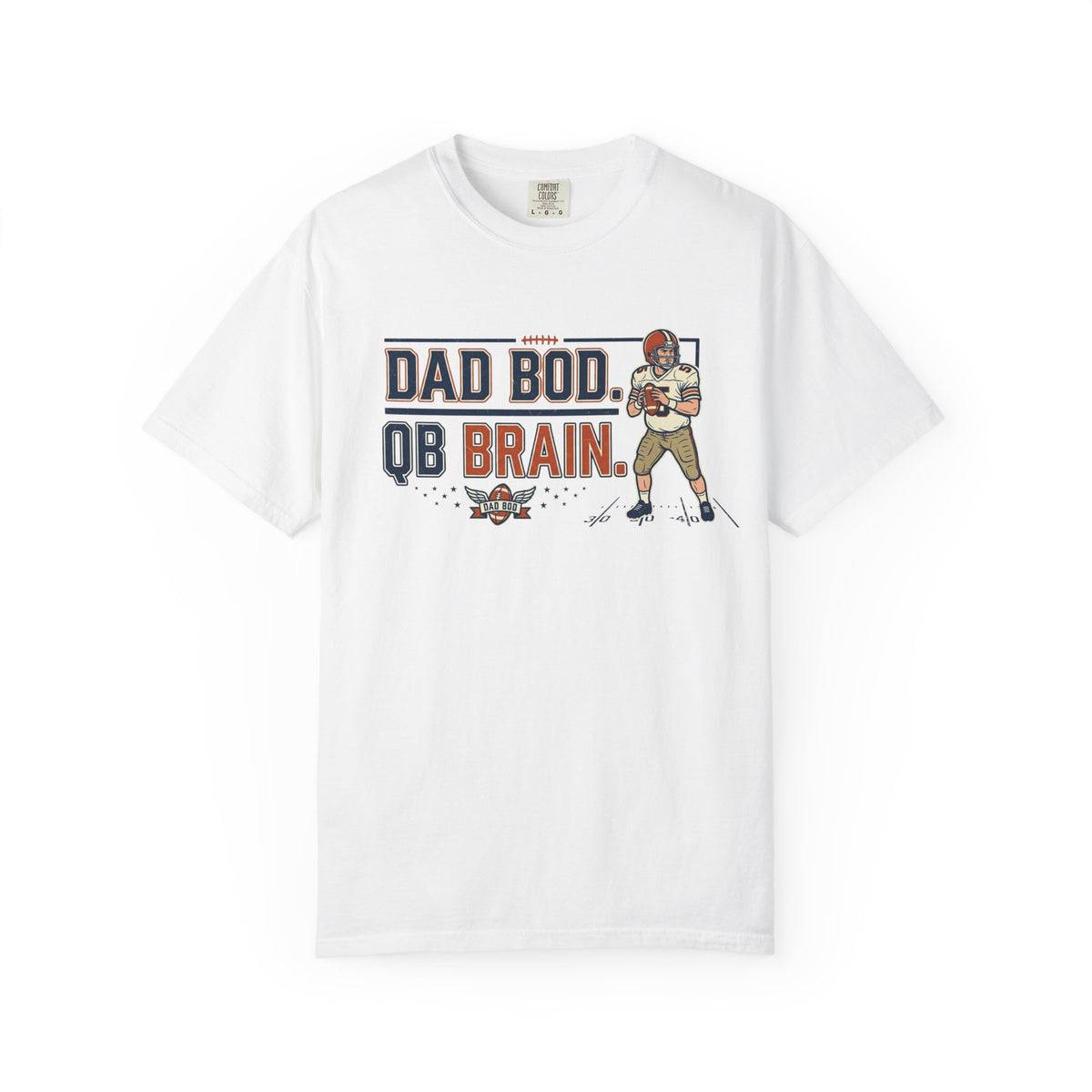Dad Bod, QB Brain Football T-Shirt — Funny Dad Football Tee