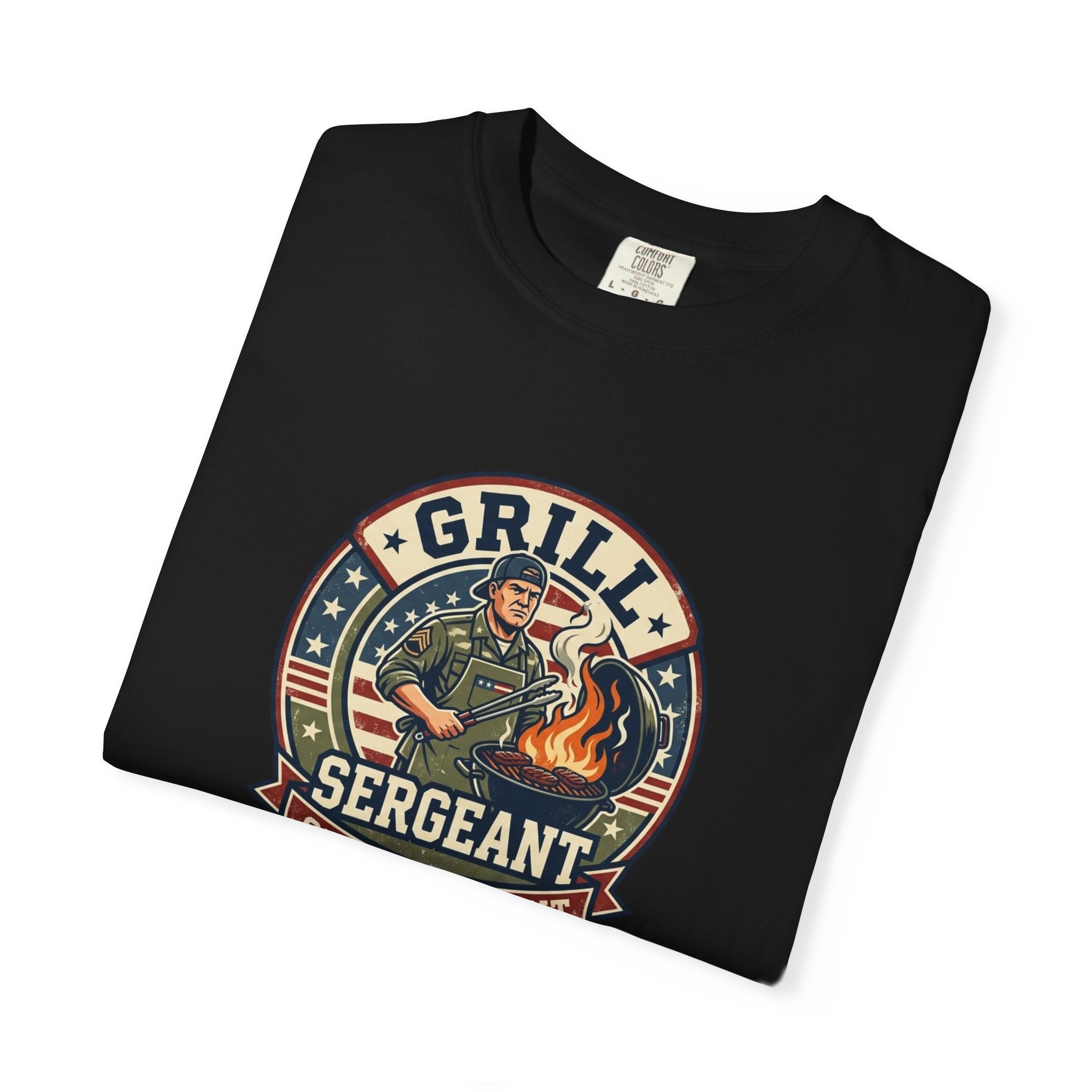 Grill Sergeant T-Shirt — Funny BBQ Chef Shirt for Dad & Grill Masters