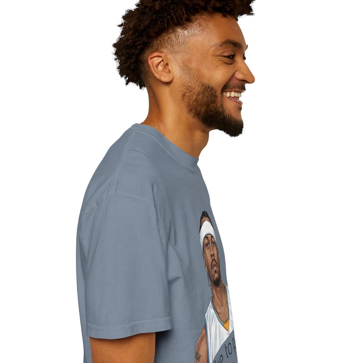 T-Shirt — AI 'I like to party.' Graphic Tee (Retro Athlete Portrait)