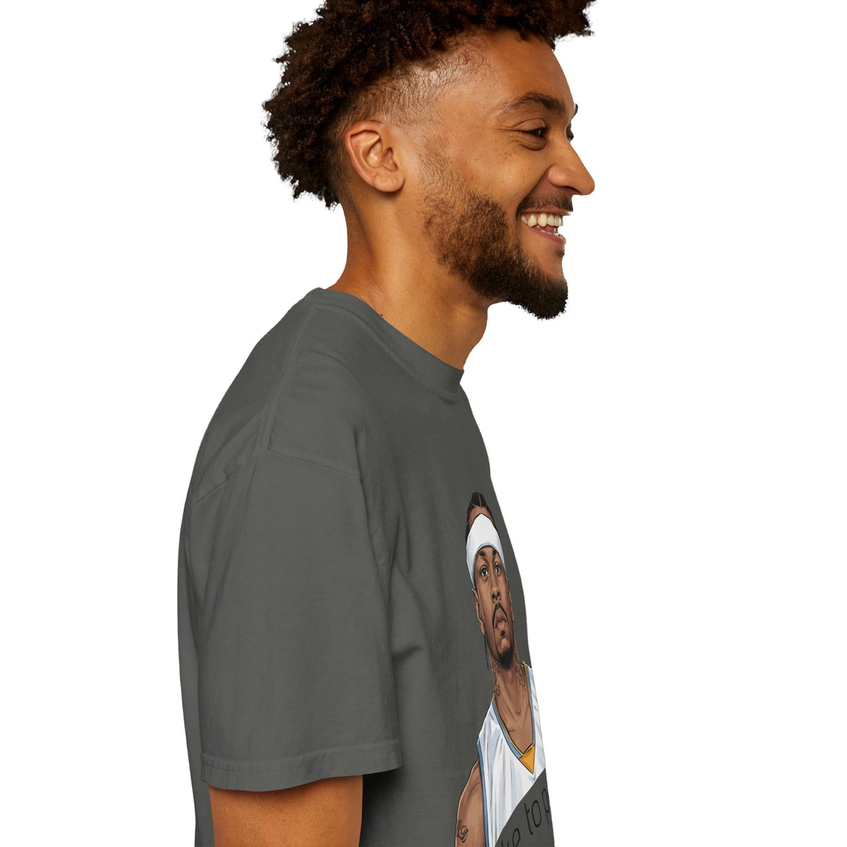 T-Shirt — AI 'I like to party.' Graphic Tee (Retro Athlete Portrait)