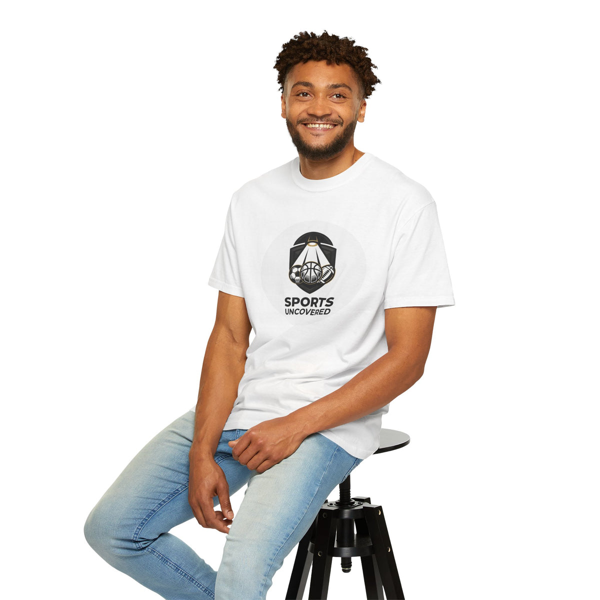 Sports Uncovered Graphic T-Shirt — Vintage Basketball Logo Tee