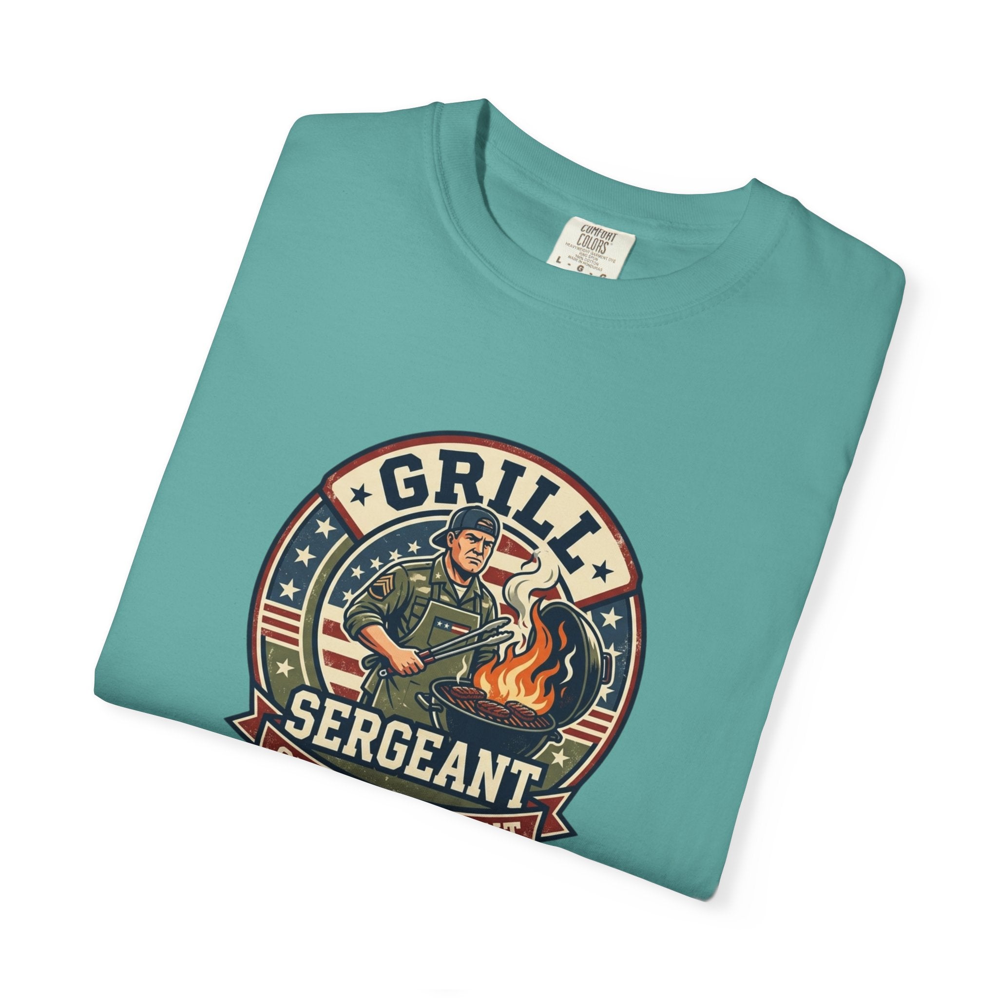 Grill Sergeant T-Shirt — Funny BBQ Chef Shirt for Dad & Grill Masters
