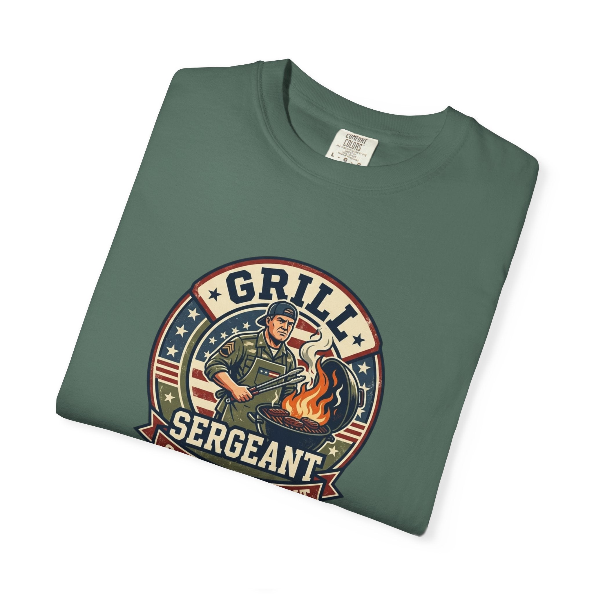 Grill Sergeant T-Shirt — Funny BBQ Chef Shirt for Dad & Grill Masters