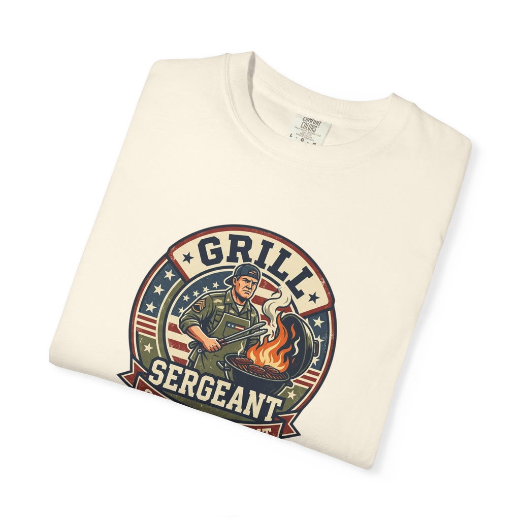 Grill Sergeant T-Shirt — Funny BBQ Chef Shirt for Dad & Grill Masters
