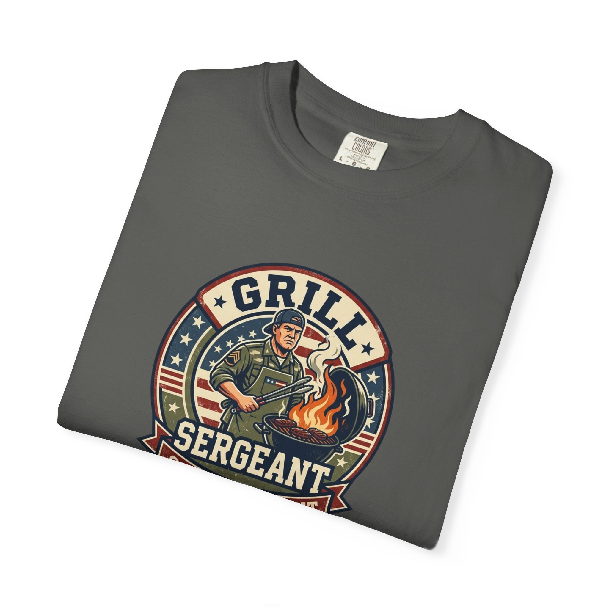Grill Sergeant T-Shirt — Funny BBQ Chef Shirt for Dad & Grill Masters