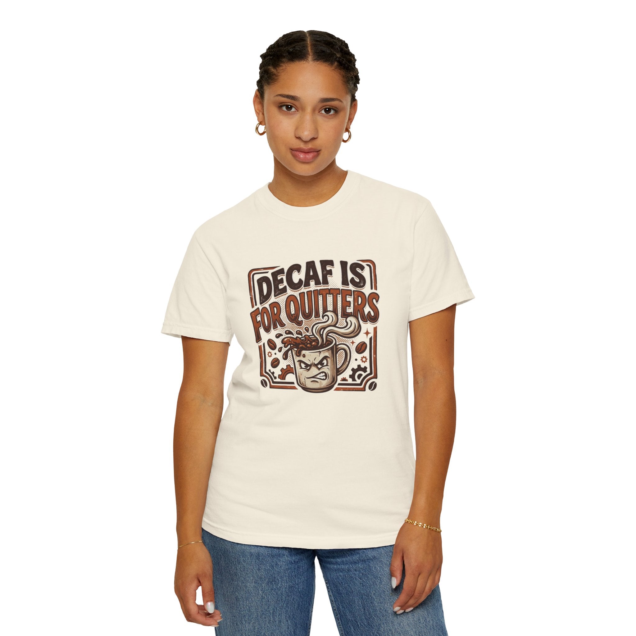 Decaf Is For Quitters Coffee T-Shirt — Funny Coffee Lover Tee