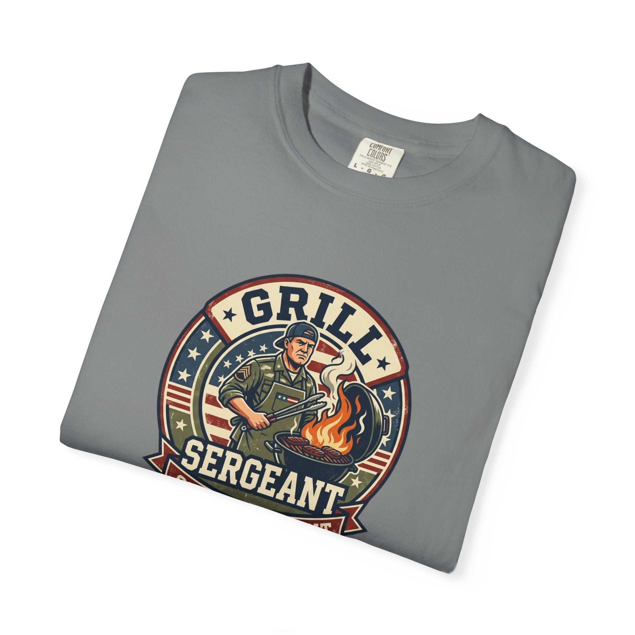Grill Sergeant T-Shirt — Funny BBQ Chef Shirt for Dad & Grill Masters