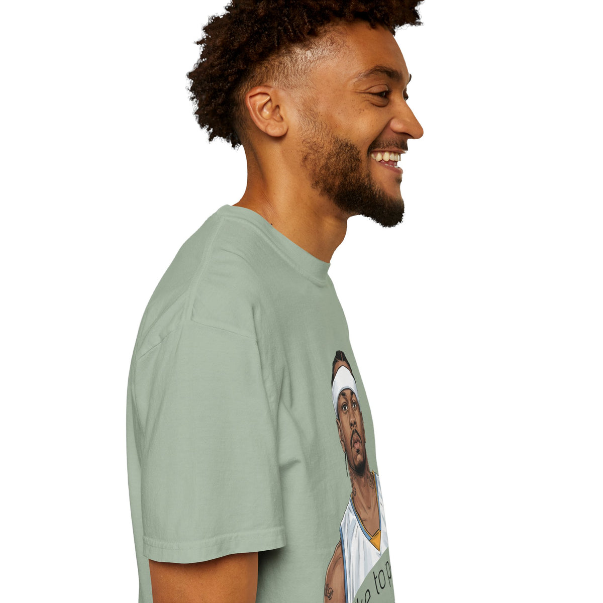 T-Shirt — AI 'I like to party.' Graphic Tee (Retro Athlete Portrait)