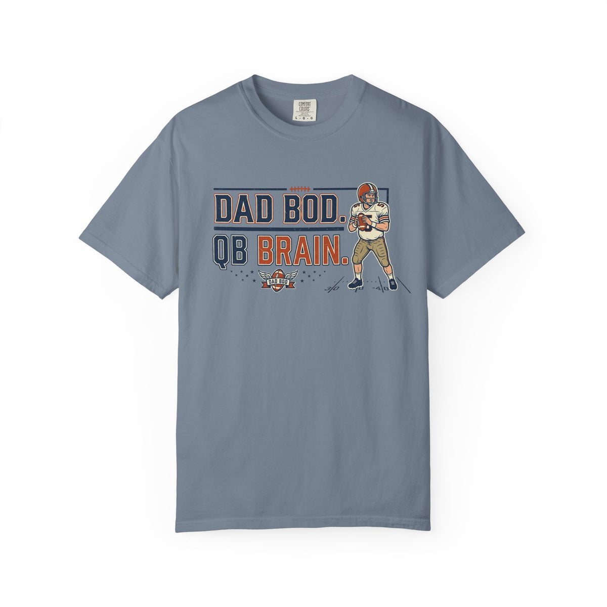 Dad Bod, QB Brain Football T-Shirt — Funny Dad Football Tee