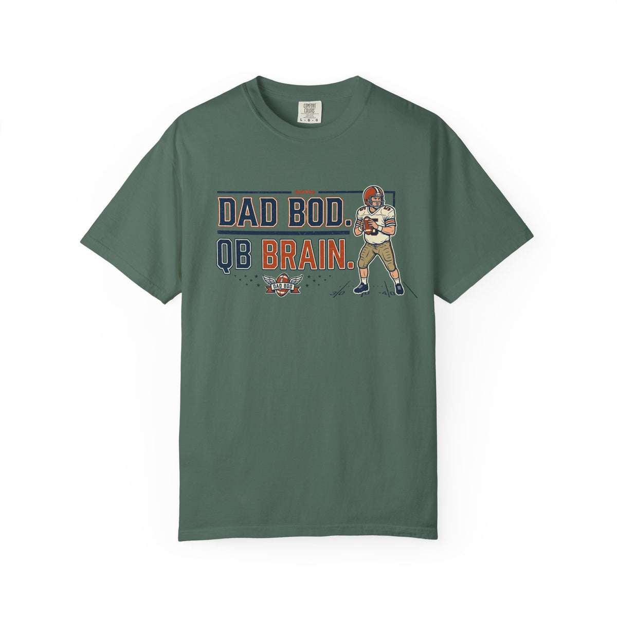 Dad Bod, QB Brain Football T-Shirt — Funny Dad Football Tee