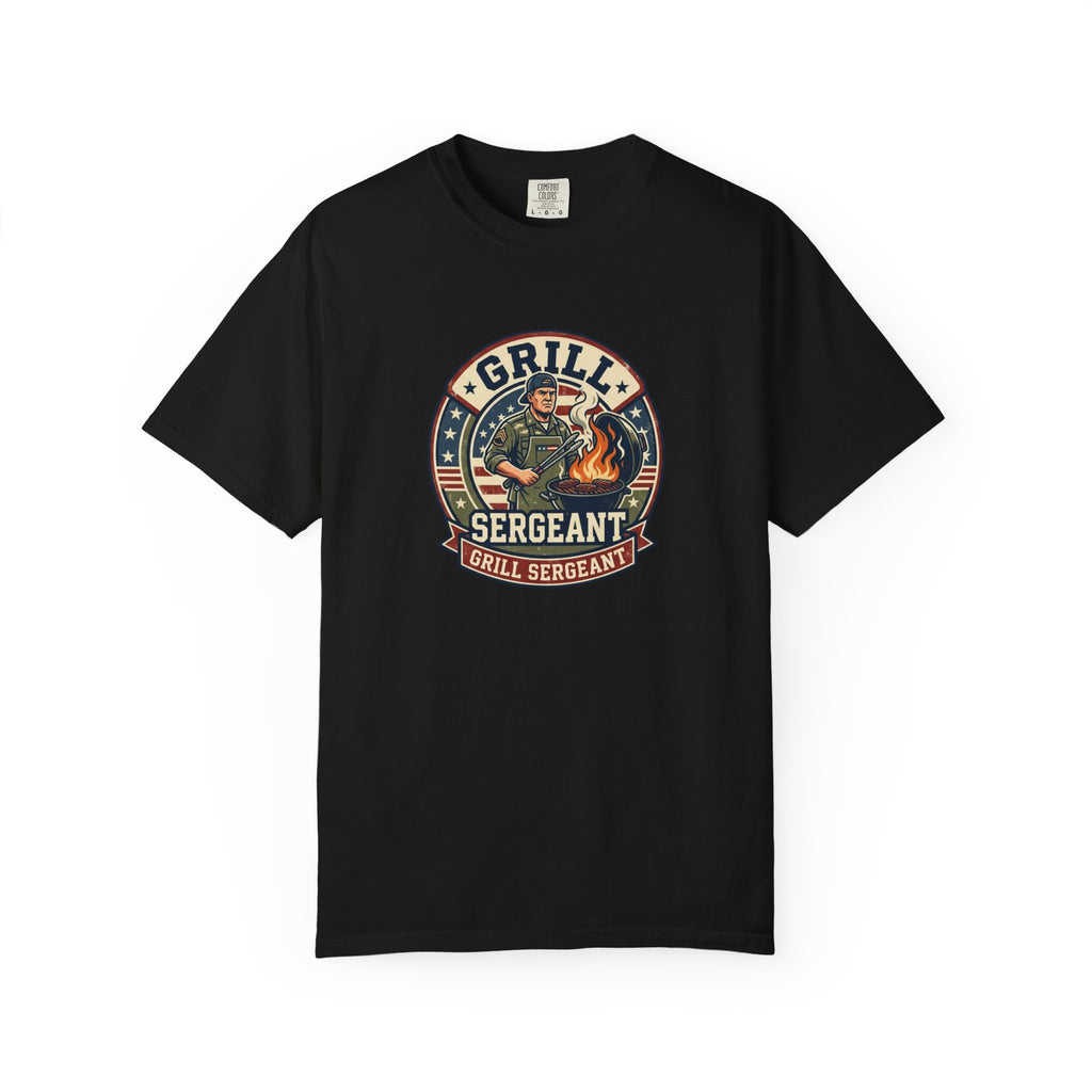Grill Sergeant T-Shirt — Funny BBQ Chef Shirt for Dad & Grill Masters