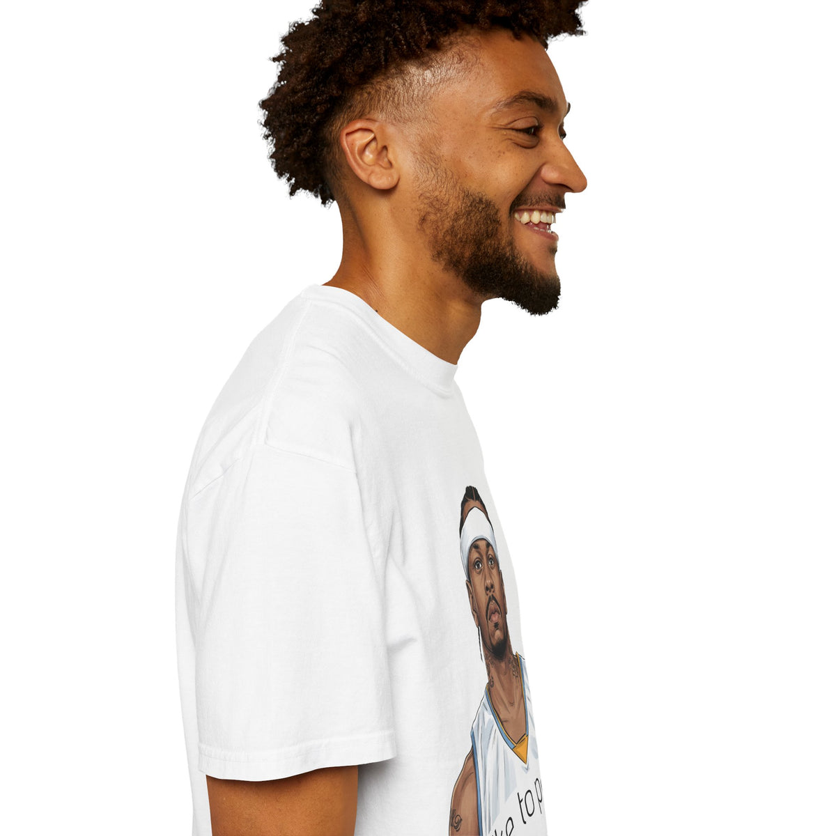 T-Shirt — AI 'I like to party.' Graphic Tee (Retro Athlete Portrait)