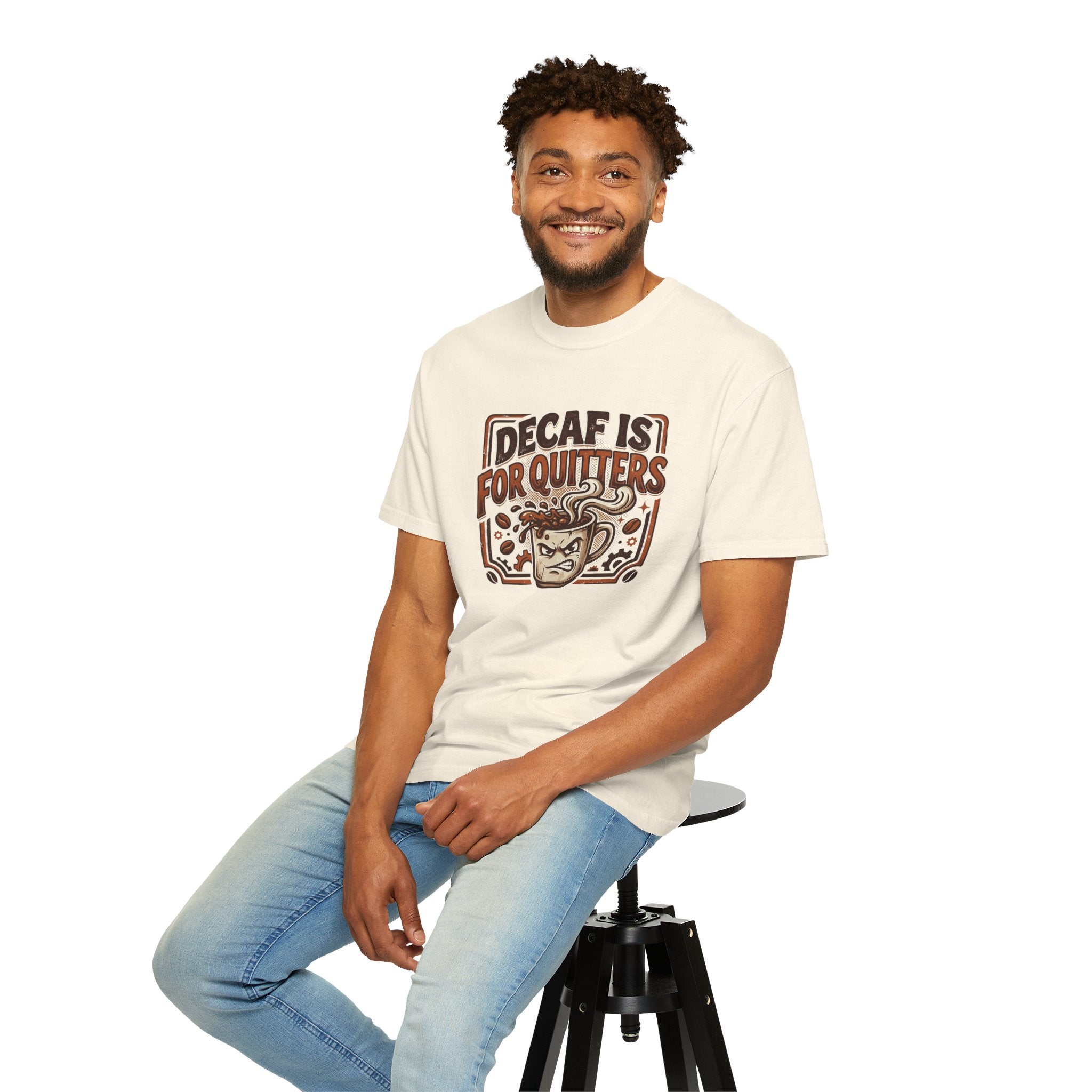 Decaf Is For Quitters Coffee T-Shirt — Funny Coffee Lover Tee