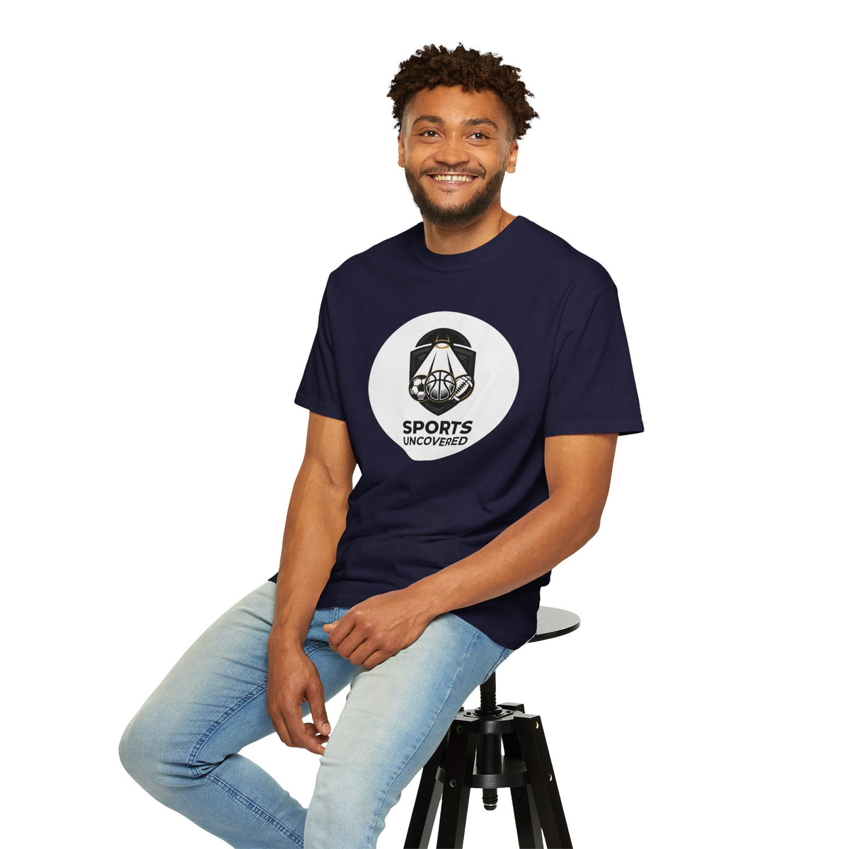 Sports Uncovered Graphic T-Shirt — Vintage Basketball Logo Tee