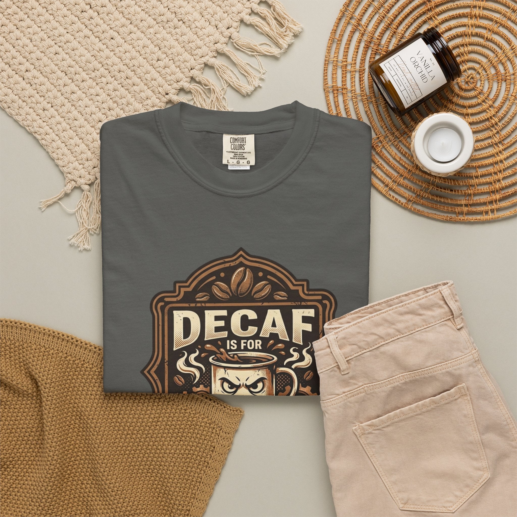 Decaf Is For Quitters Coffee T-Shirt — Funny Coffee Lover Tee