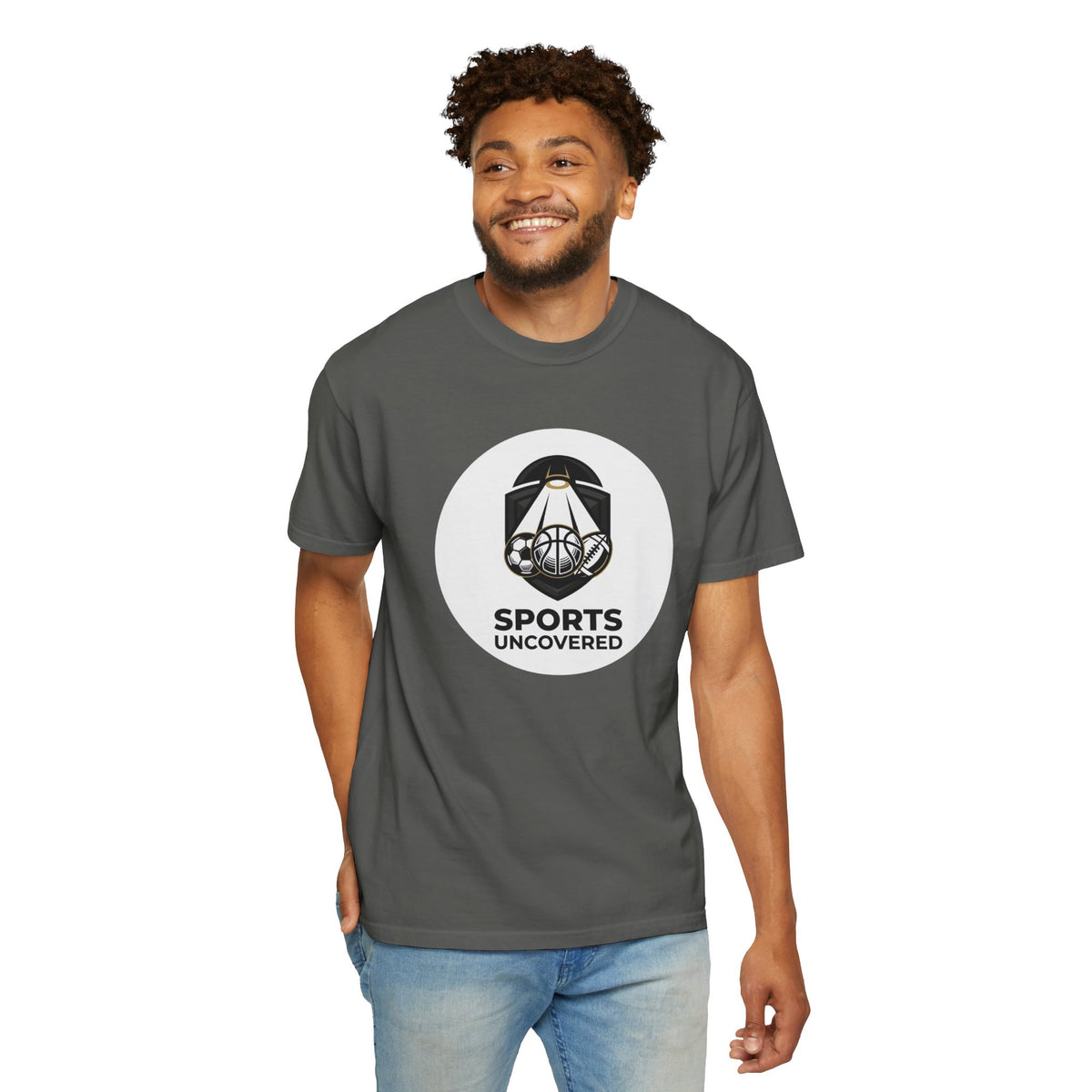 Sports Uncovered Graphic T-Shirt — Vintage Basketball Logo Tee
