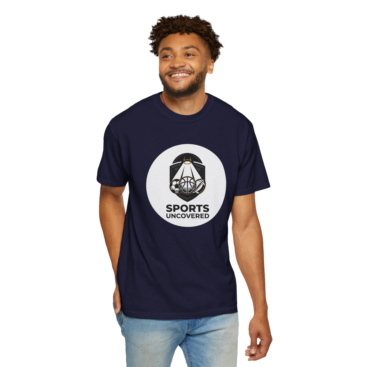 Sports Uncovered Graphic T-Shirt — Vintage Basketball Logo Tee