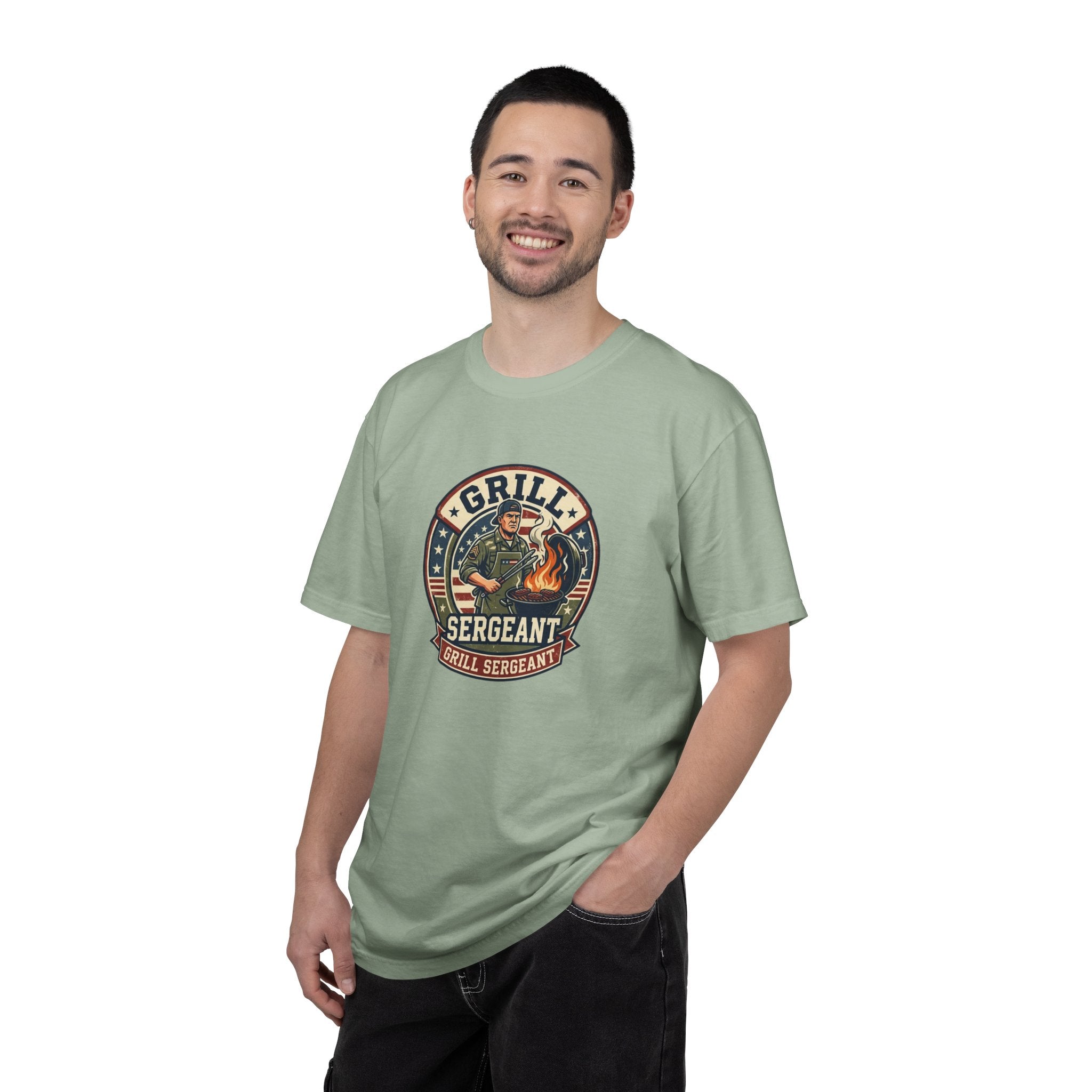 Grill Sergeant T-Shirt — Funny BBQ Chef Shirt for Dad & Grill Masters