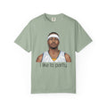 T-Shirt — AI 'I like to party.' Graphic Tee (Retro Athlete Portrait)