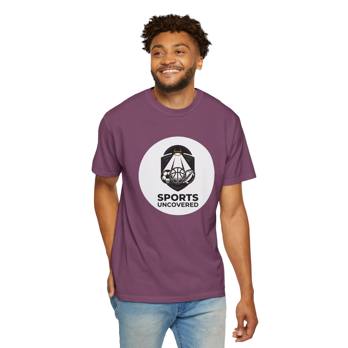 Sports Uncovered Graphic T-Shirt — Vintage Basketball Logo Tee